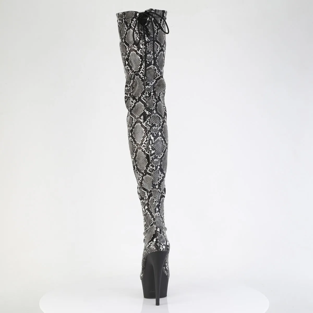 6 Inch Heel DELIGHT-3008SP-BT Grey Black Snake Print