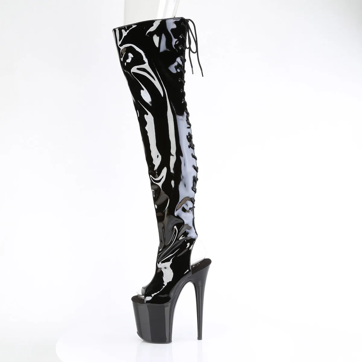 8 Inch Heel FLAMINGO-3017 Black Patent