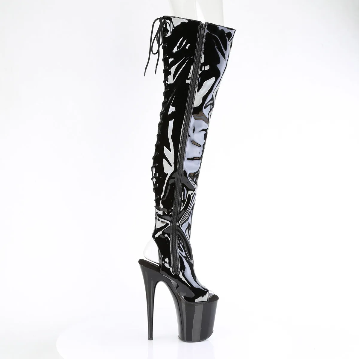 8 Inch Heel FLAMINGO-3017 Black Patent