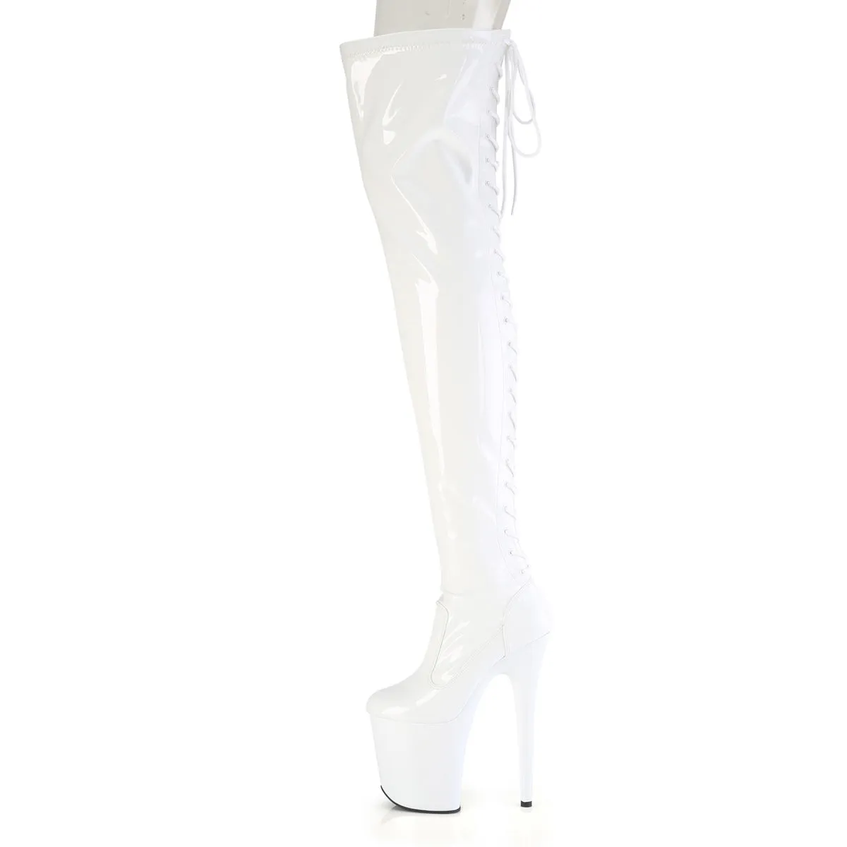 8 Inch Heel FLAMINGO-3850 White Patent