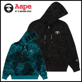 A BATHING APE  |Long Sleeves Cotton Logo Hoodies