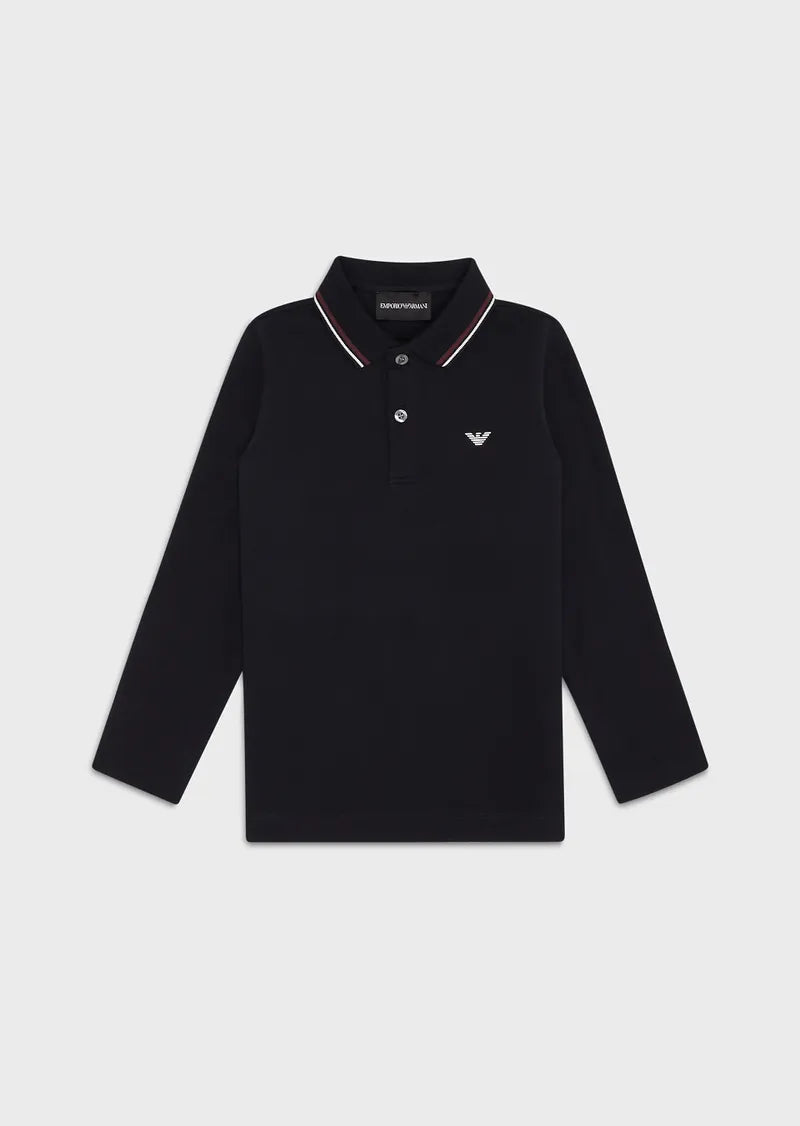 Armani Junior Boys LS Pique Polo Shirt