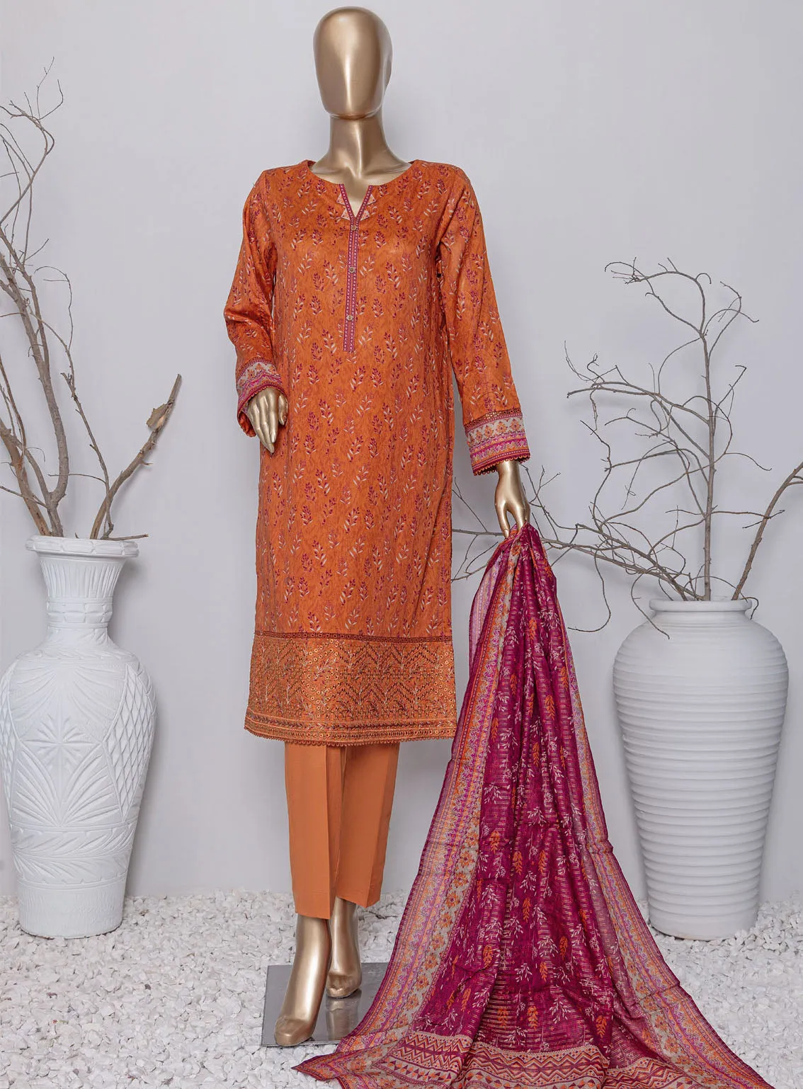 Asasa By HZ Textile Digital Embroidered Lawn 3 Piece Unstitched Suit HZ24AV4 AEL-67