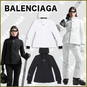 BALENCIAGA  |Nylon Long Sleeves Plain Logo Hoodies & Sweatshirts