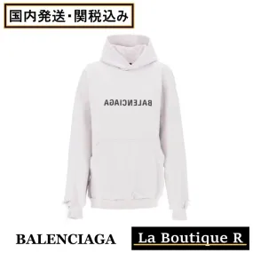 BALENCIAGA  |Sweat Long Sleeves Plain Cotton Logo Hoodies & Sweatshirts