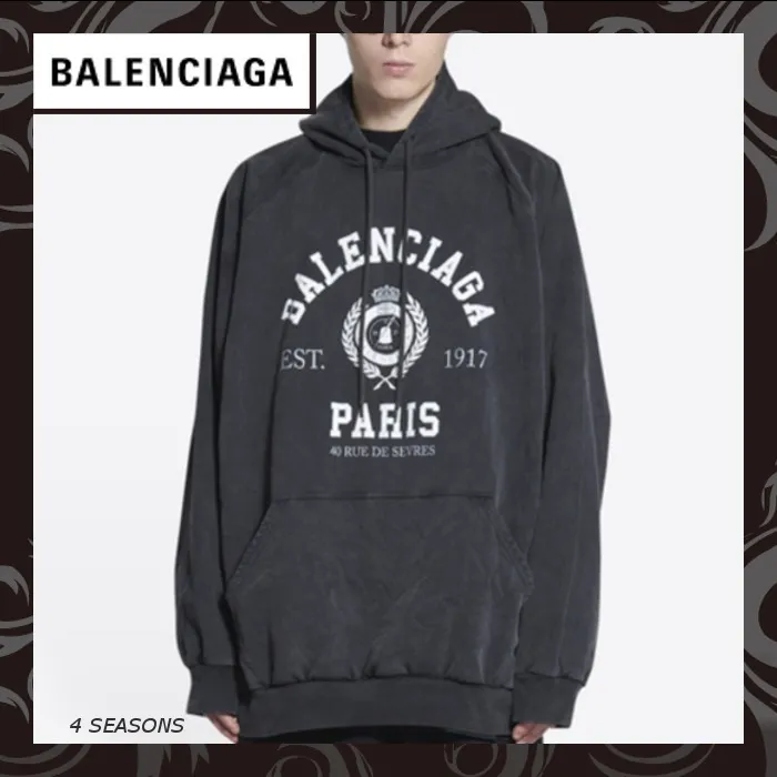 BALENCIAGA  |Unisex Cotton Logo Hoodies & Sweatshirts