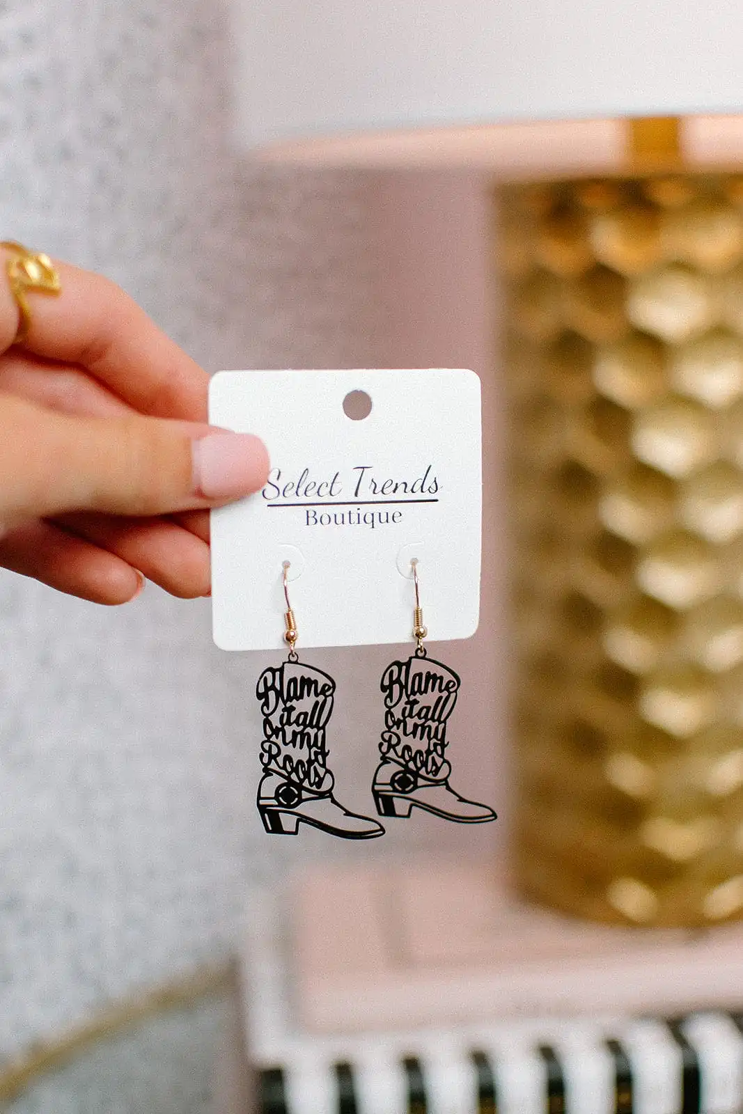 Blame It On My Roots Cowgirl Earrings