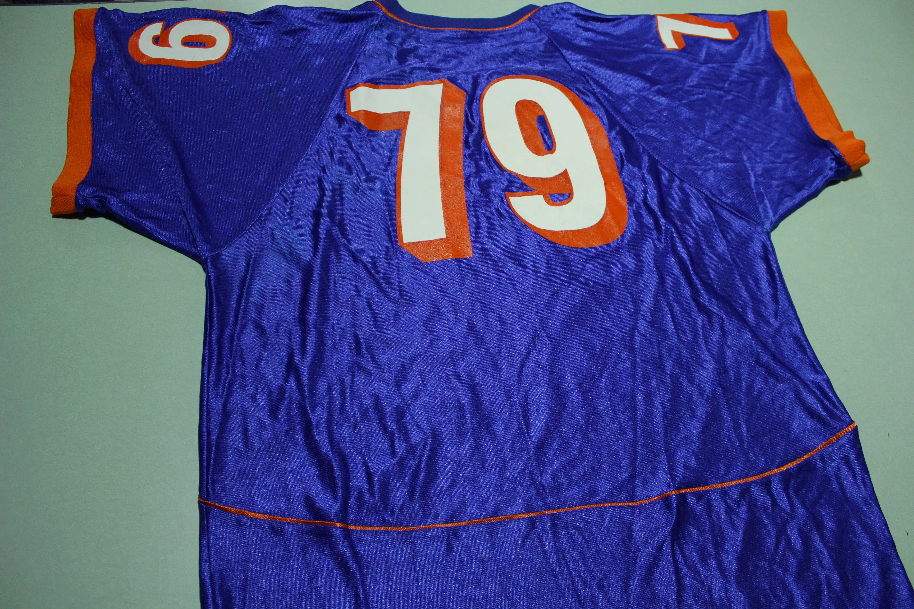 Boise State Vintage 90's Blue Orange Football Jersey 79 Made in USA