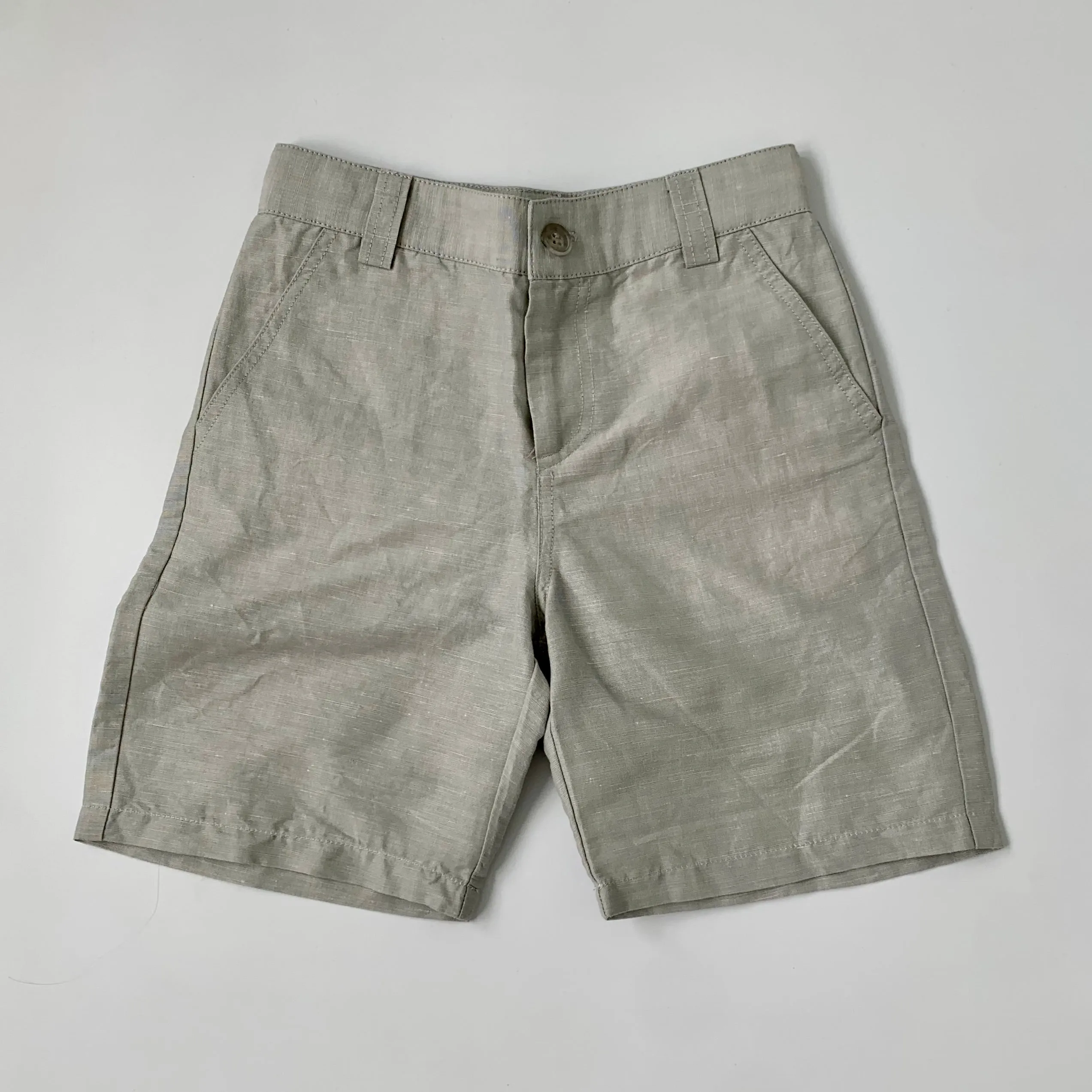 Bonpoint Grey Linen Shorts: 4 Years