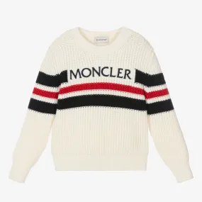 Boys Ivory Wool Knit Sweater