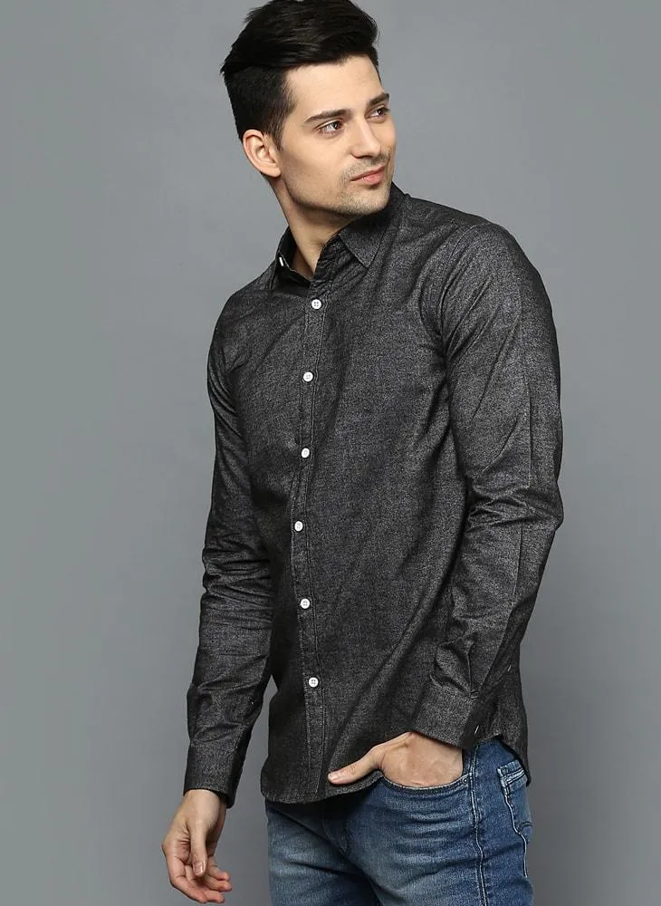 Brushed Cotton Charcoal Grey Shirt