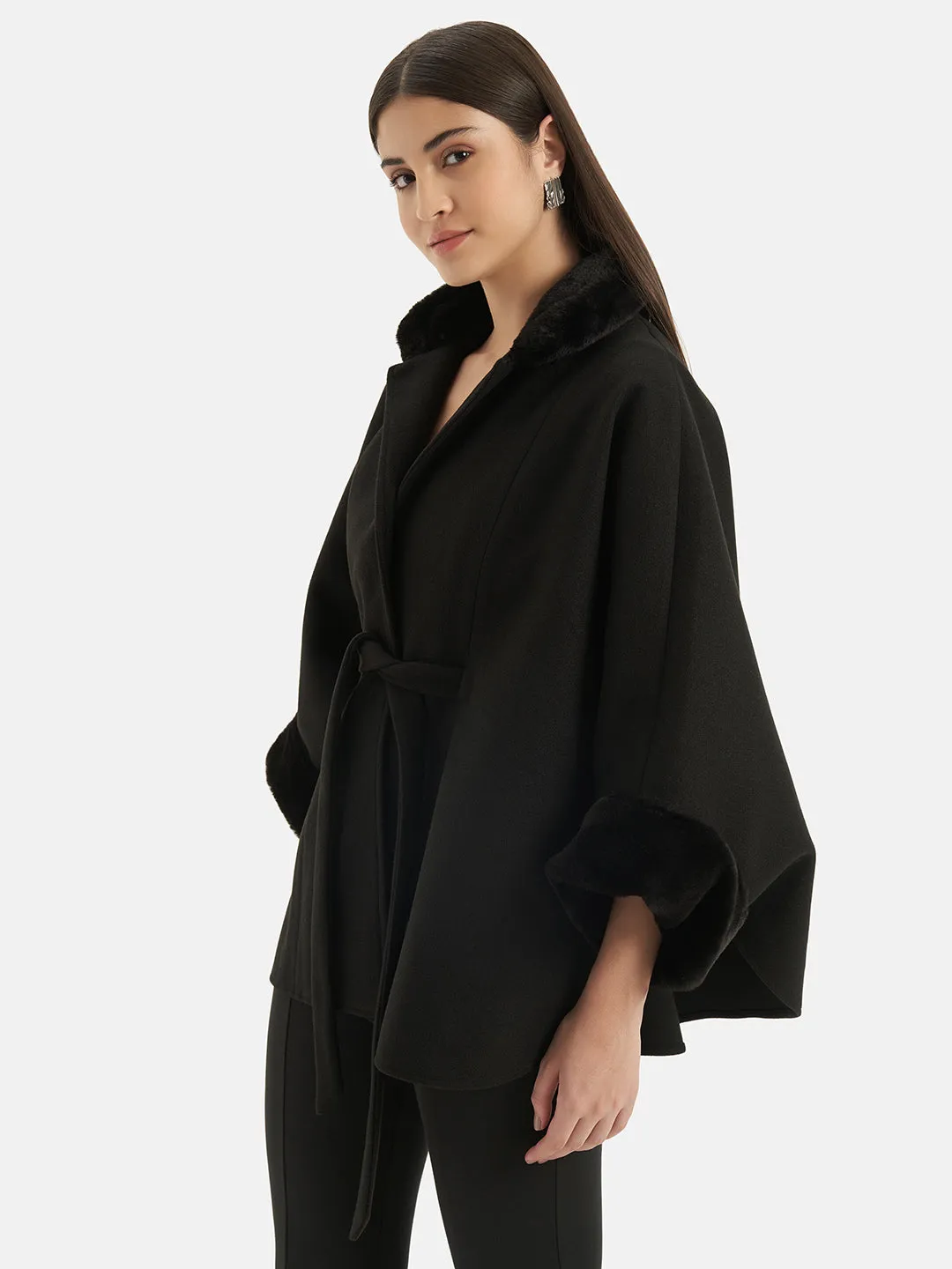 Cape With Fur Detail