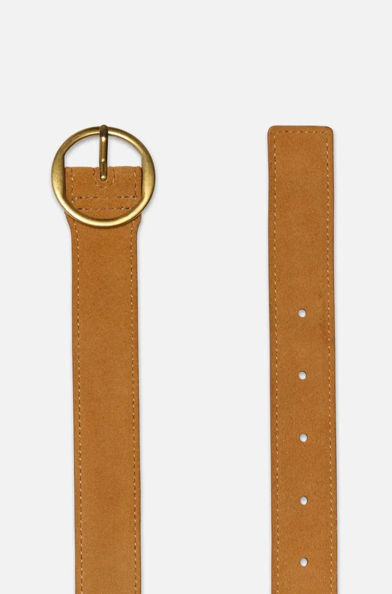 Circle Belt in Tan Suede