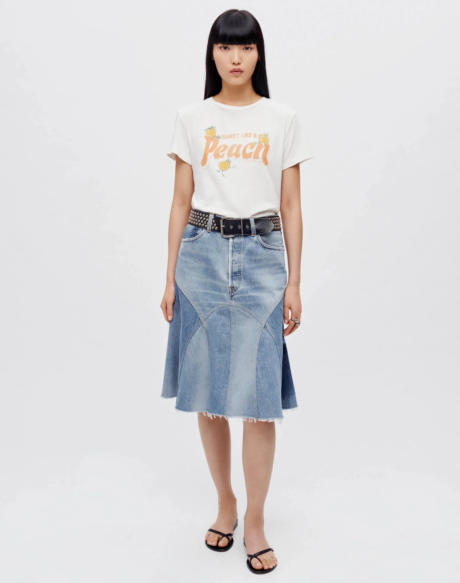 Classic Peach Tee - Vintage White