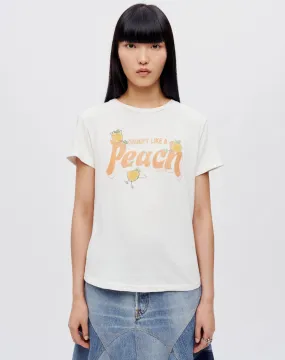 Classic Peach Tee - Vintage White