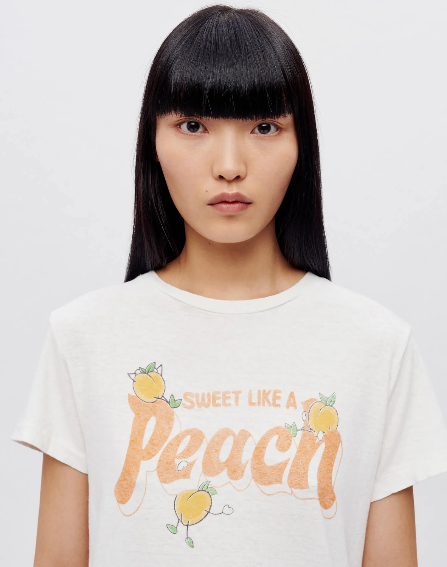 Classic Peach Tee - Vintage White