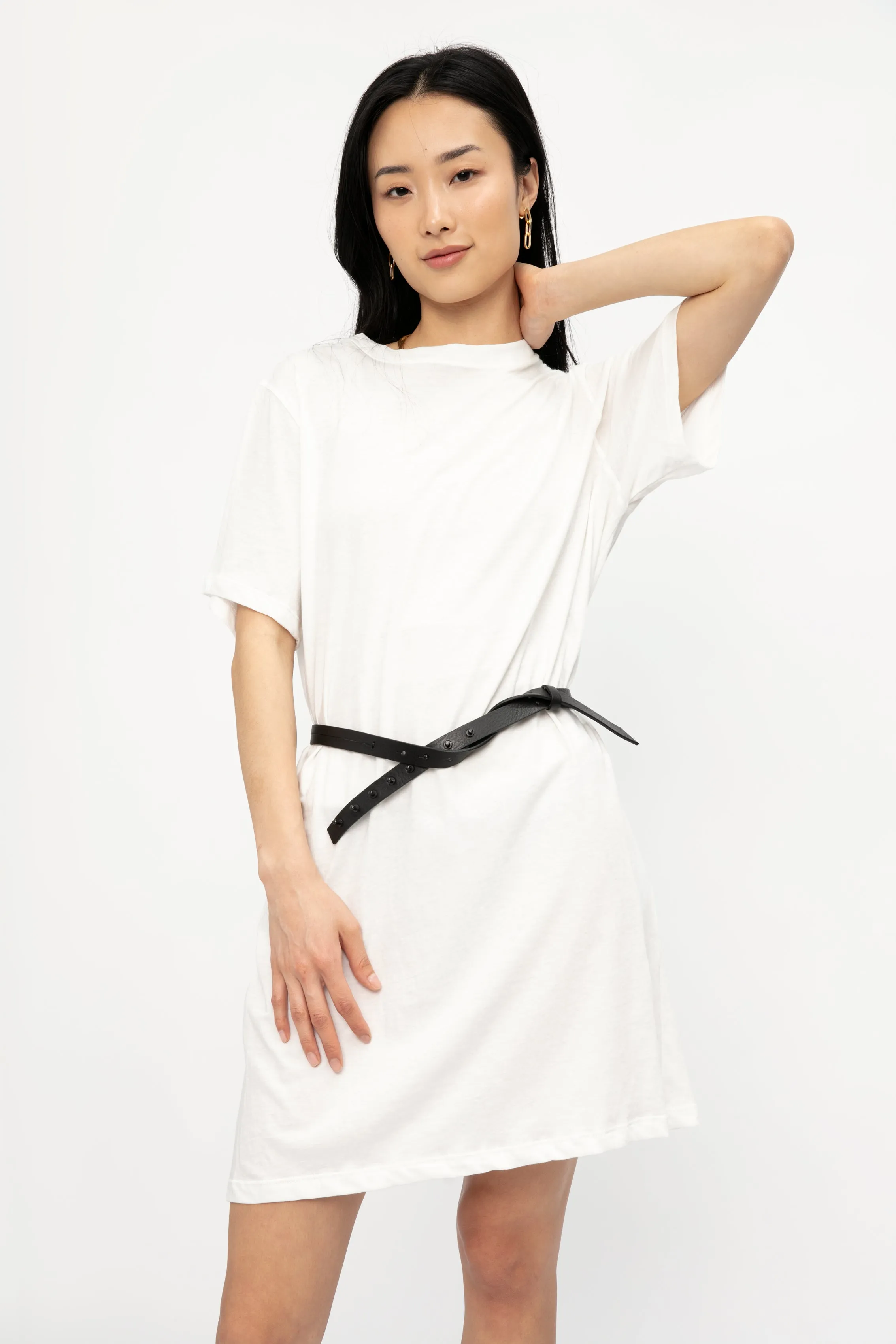 Cotton T-Shirt Dress in Off White