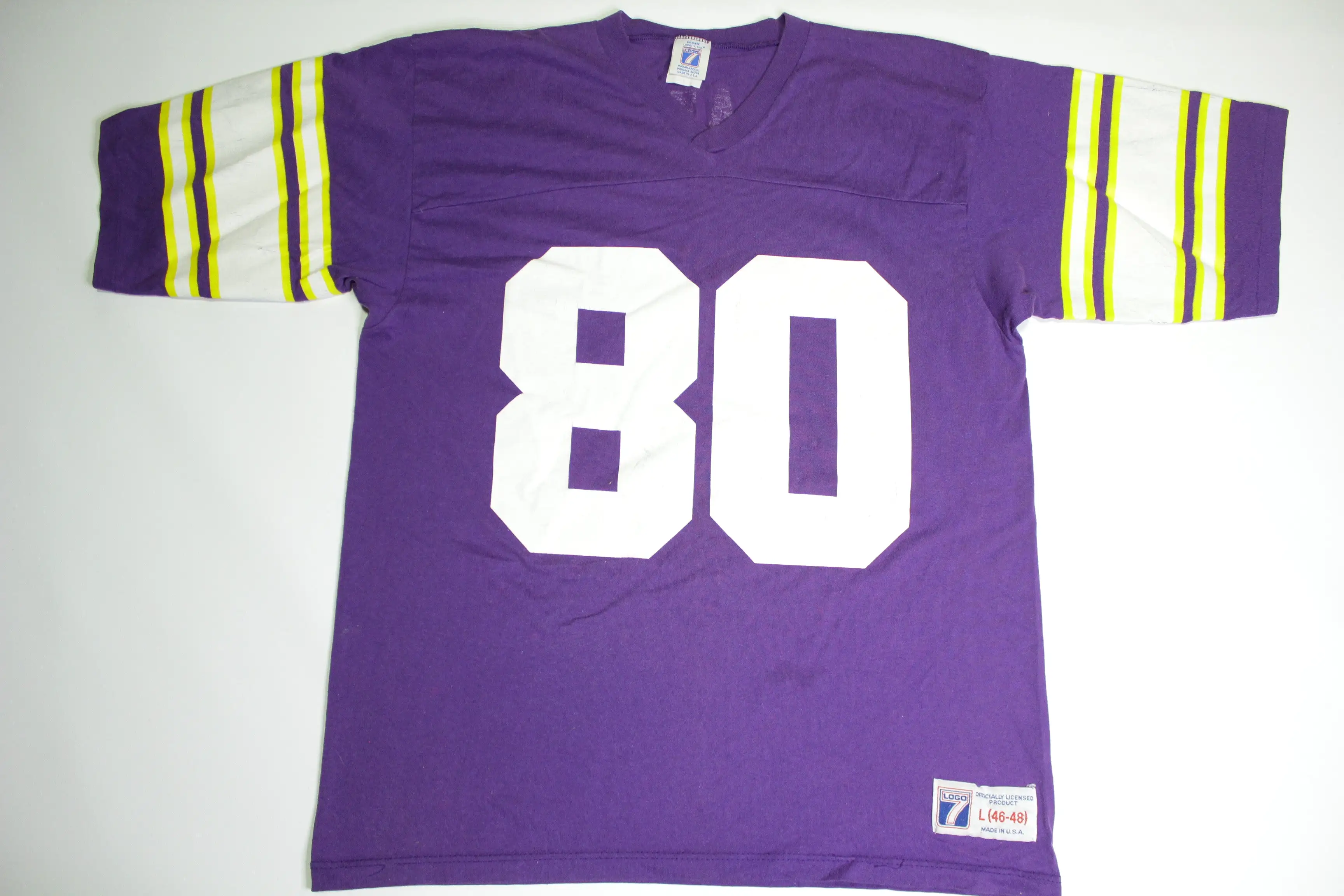 Cris Carter Vintage Minnesota Vikings #80 1990's Logo 7 Made in USA T-Shirt Jersey