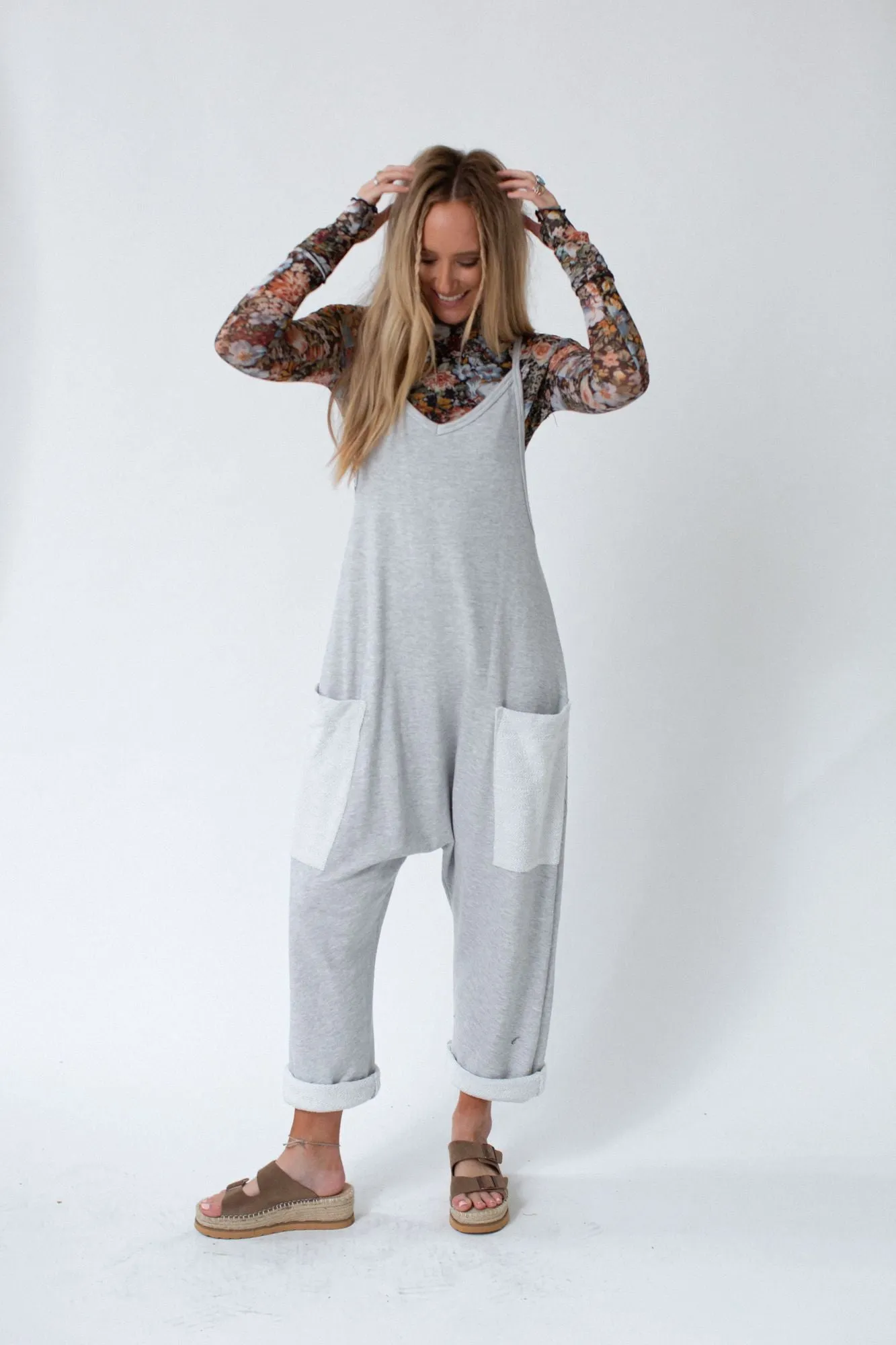 Desert Dunes Harem Jumpsuit - Heather Gray