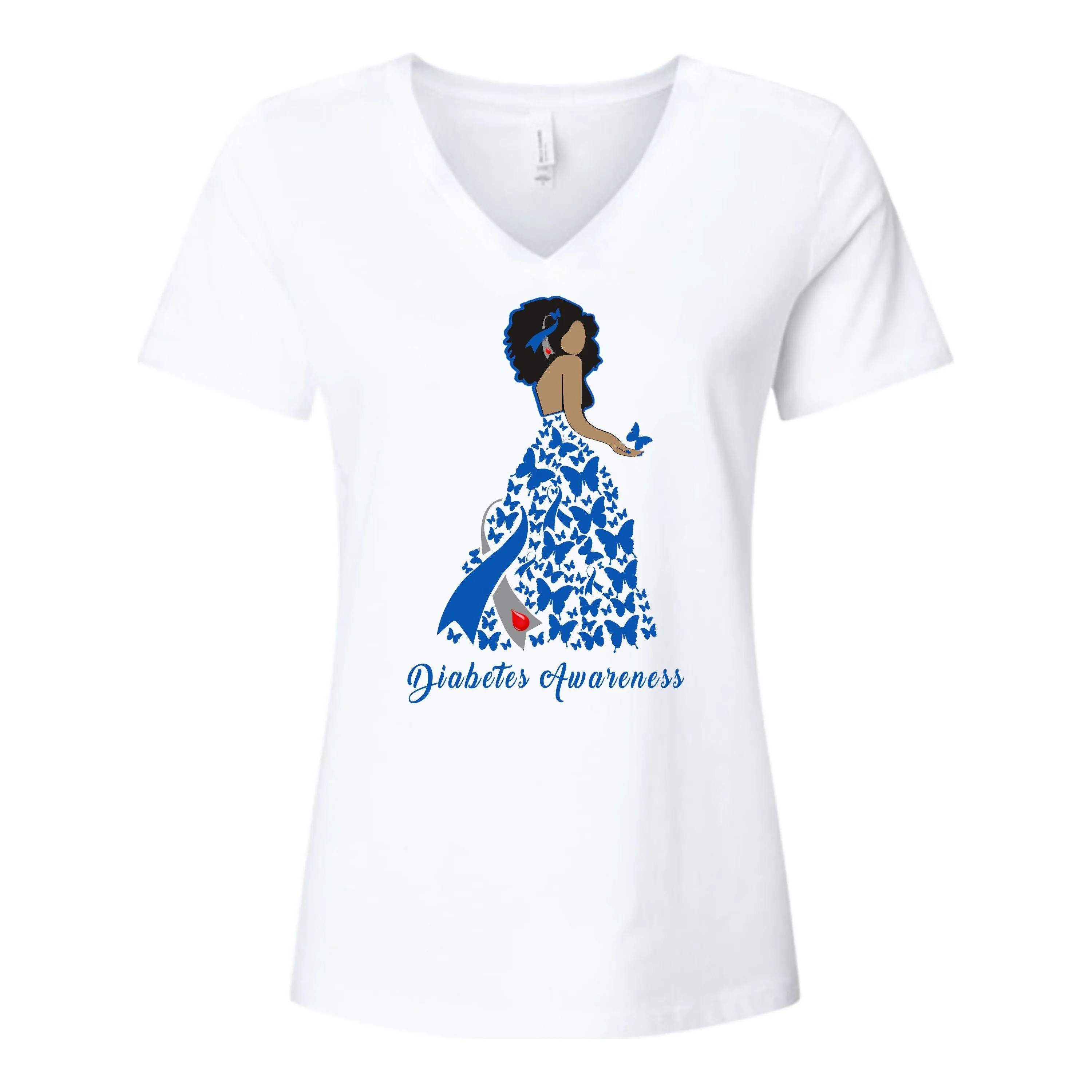 Diabetes Butterfly Ribbon Awareness T-Shirt