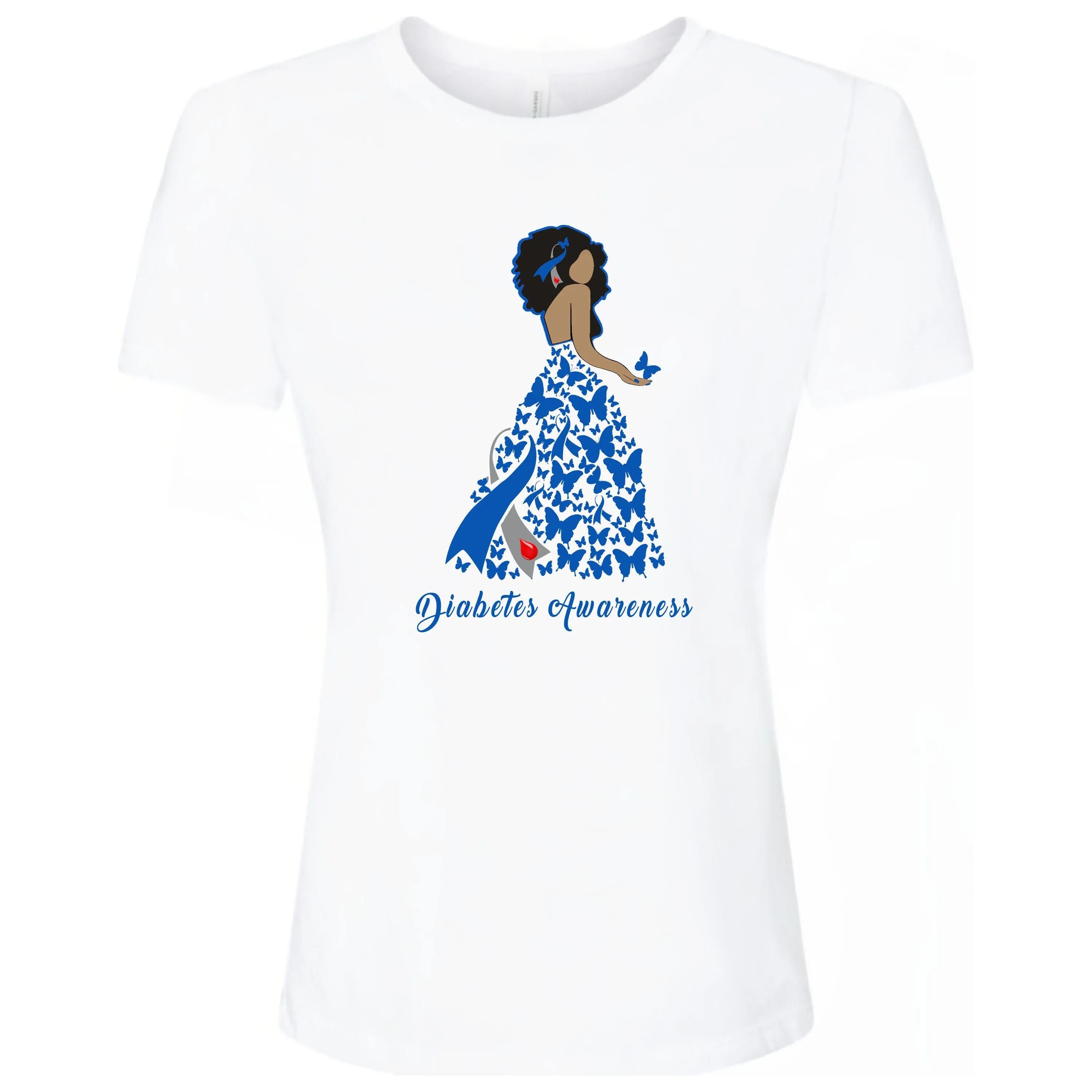 Diabetes Butterfly Ribbon Awareness T-Shirt