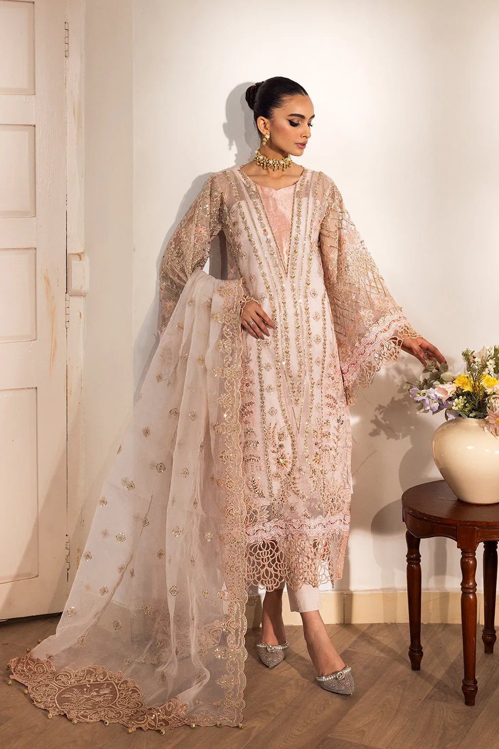 Emaan Adeel Luxury Pret Embroidered Organza 3Pc Suit LP-10 Roohi