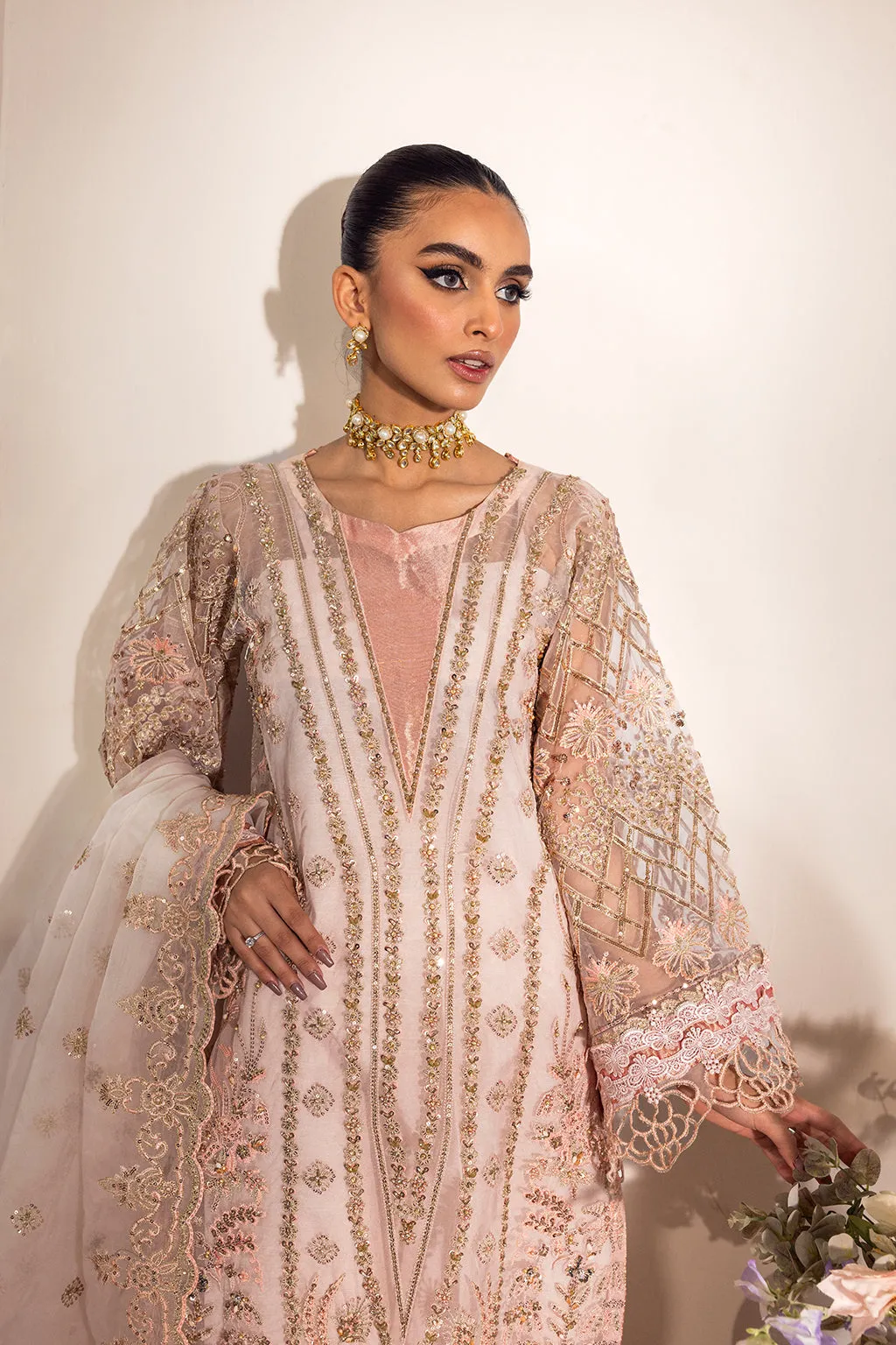 Emaan Adeel Luxury Pret Embroidered Organza 3Pc Suit LP-10 Roohi