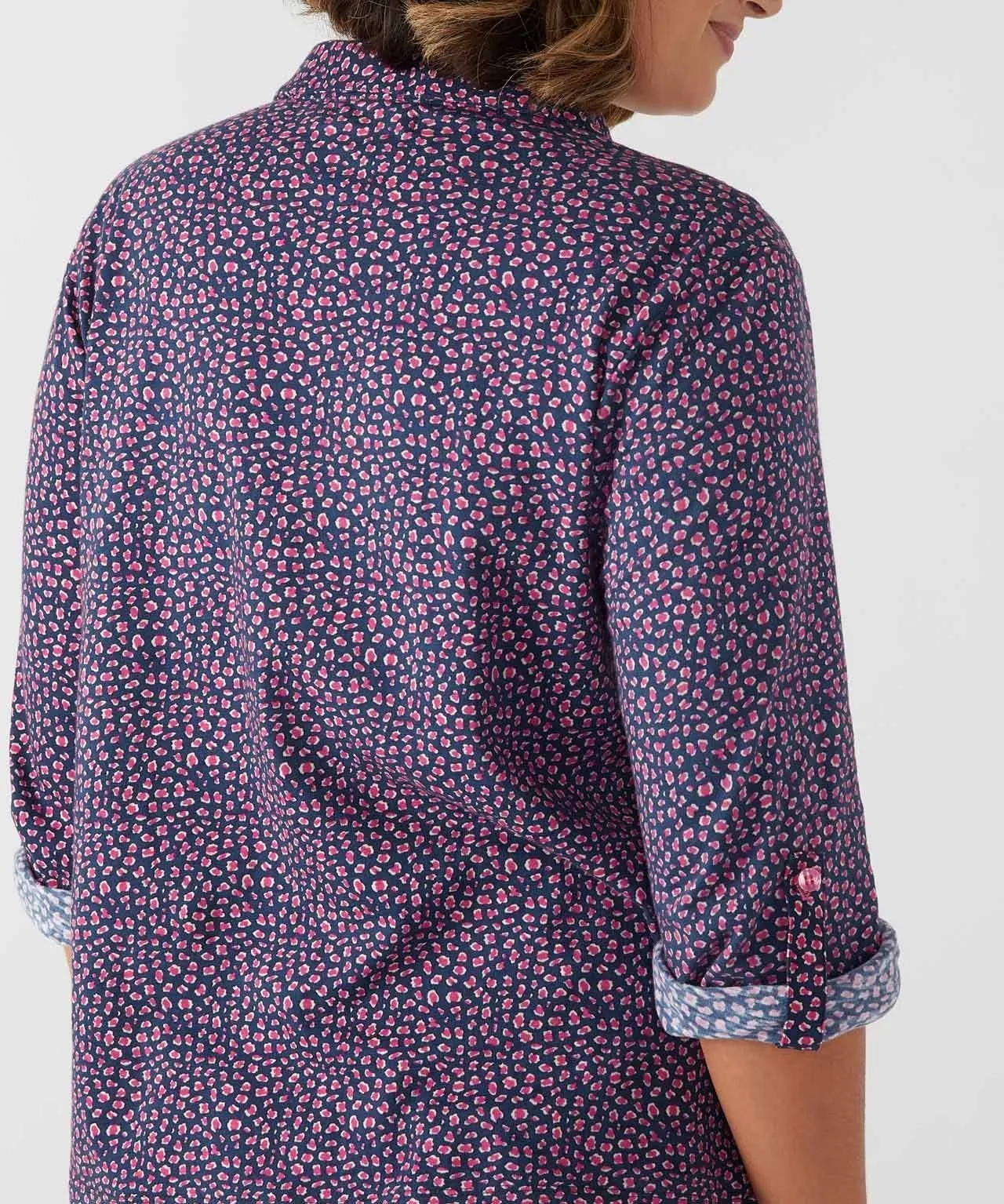 First Avenue Ditsy Leopard Print Cotton Shirt