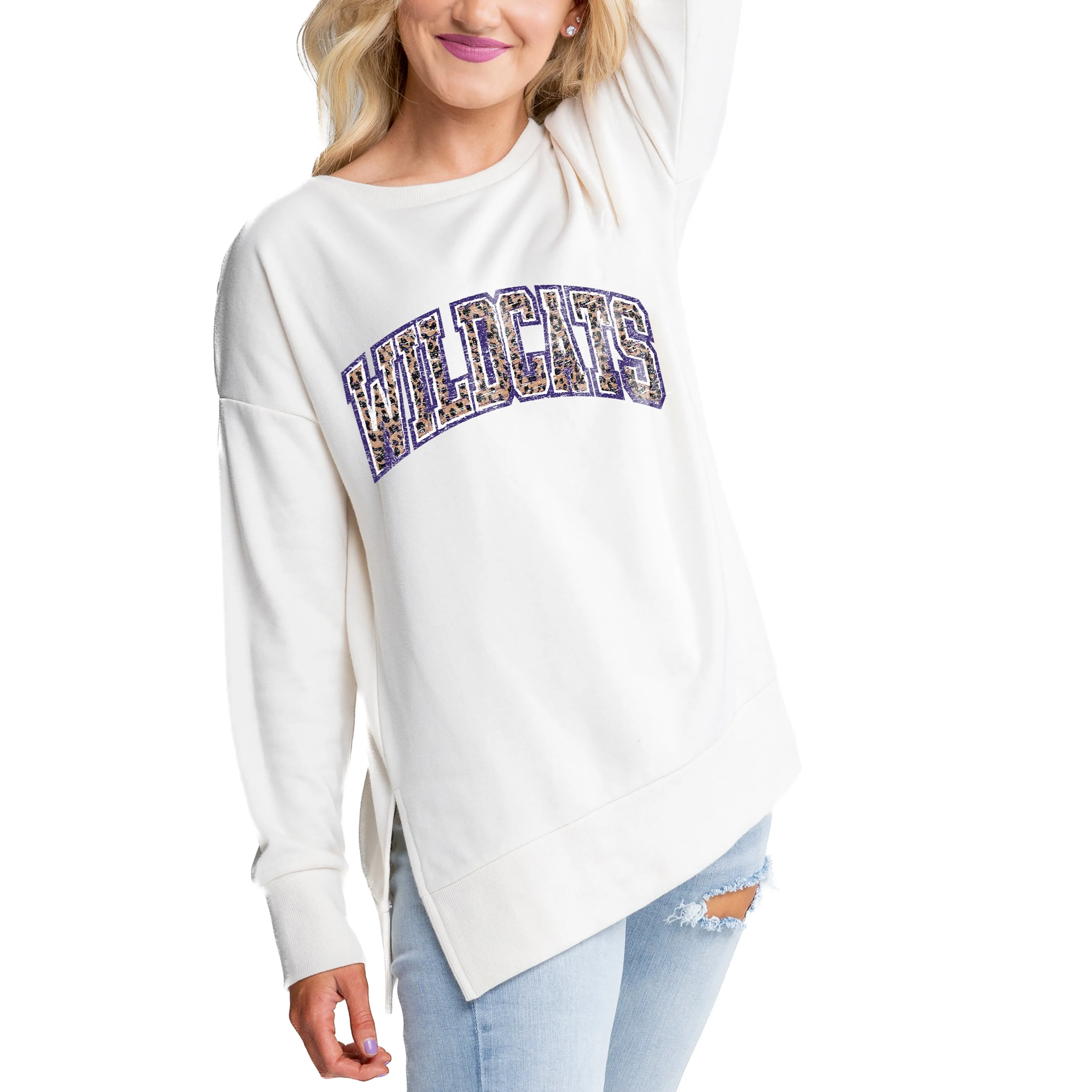 Gameday Couture Northwestern Wildcats Women's Cream Legacy Side Split Pullover Top