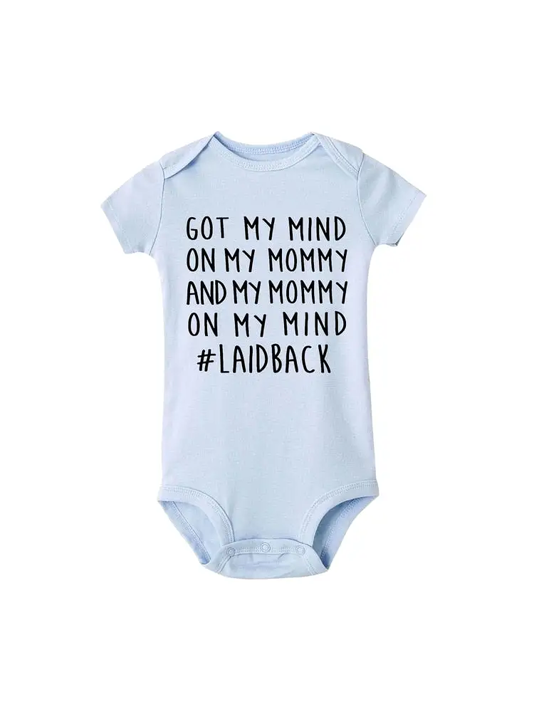 Got my mind on my mommy  Newborn Jumpsuit