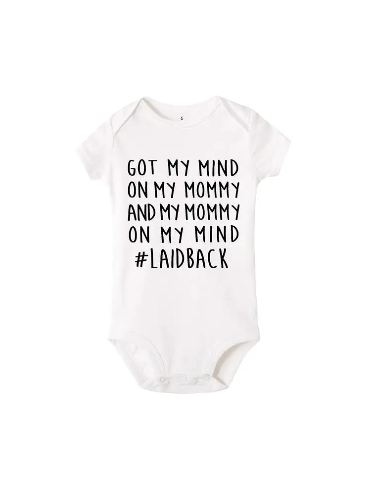 Got my mind on my mommy  Newborn Jumpsuit