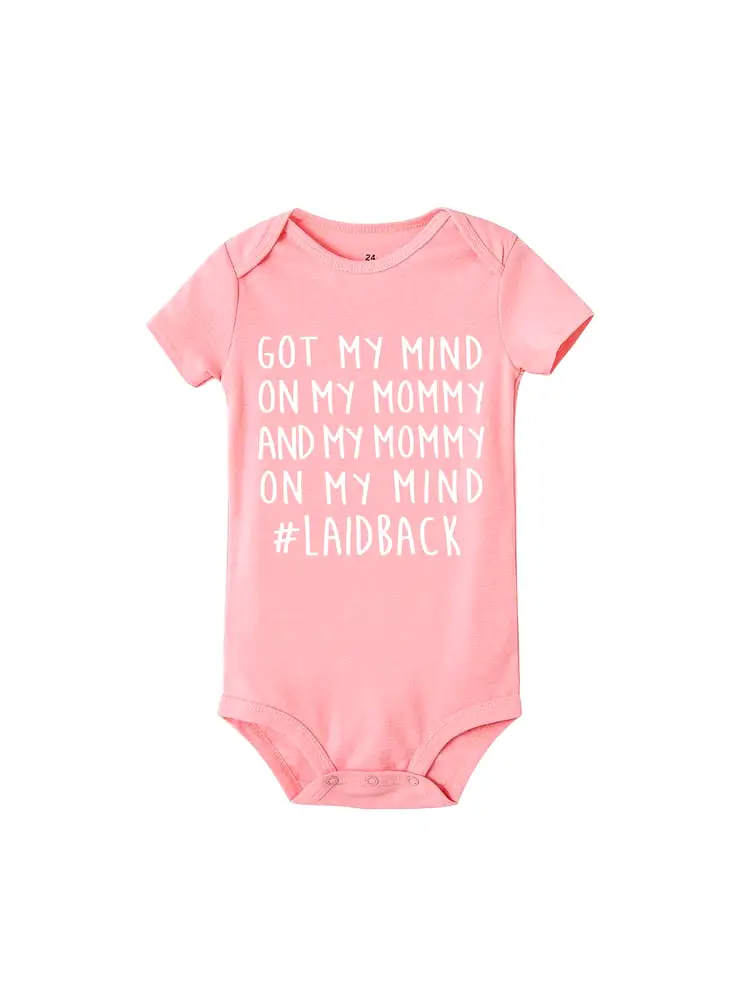 Got my mind on my mommy  Newborn Jumpsuit