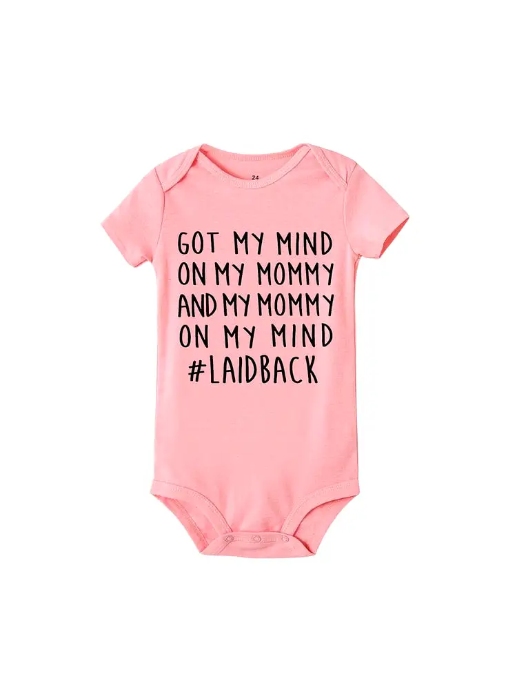 Got my mind on my mommy  Newborn Jumpsuit