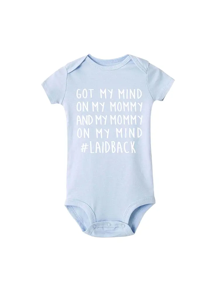 Got my mind on my mommy  Newborn Jumpsuit