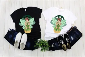 Green Fairy Mushroom T-Shirts, Live Laugh And Believe In Fairies Green Fairy Mushroom, Fairy Wings Fantasy Beautiful Mythical Sp