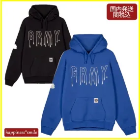 GRIMEY  |Unisex Long Sleeves Plain Cotton Logo Hoodies