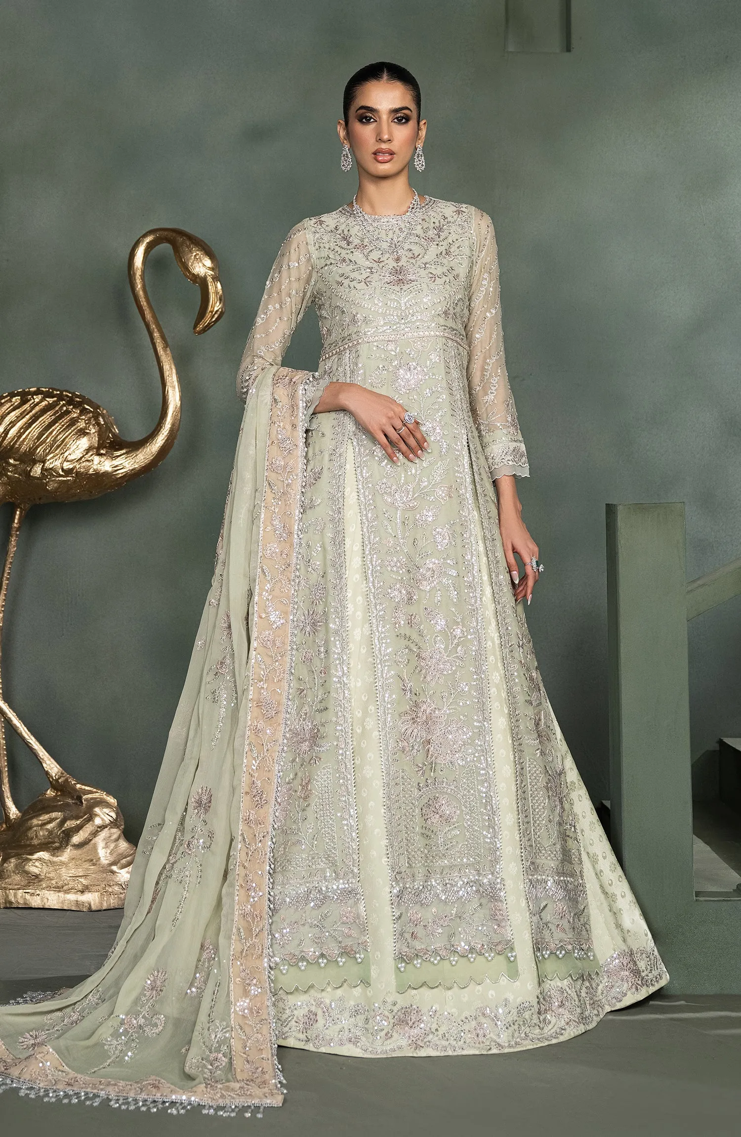 Heritage by Zarif Embroidered Chiffon Unstitched 3Pc Suit ZHF 05 INARA