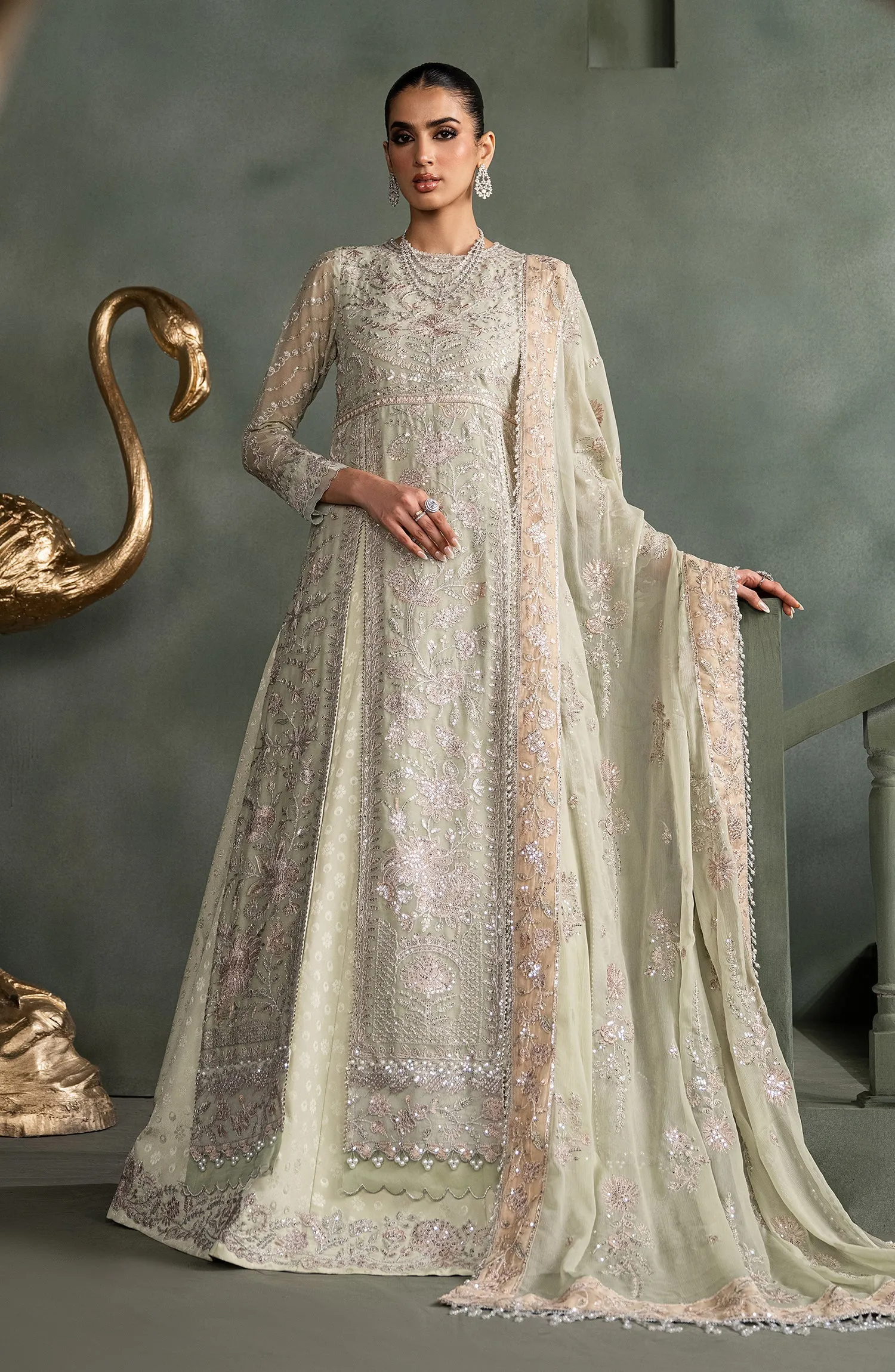 Heritage by Zarif Embroidered Chiffon Unstitched 3Pc Suit ZHF 05 INARA