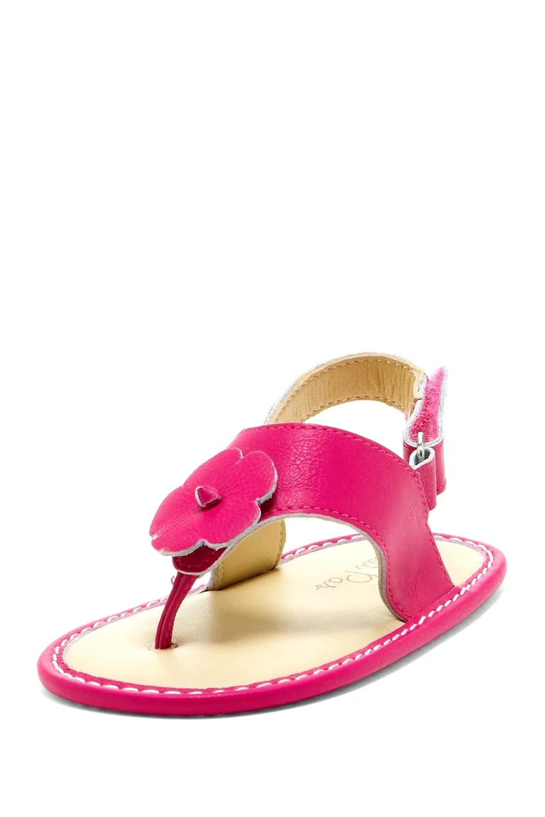 Hot Pink Hibiscus Applique Sandals