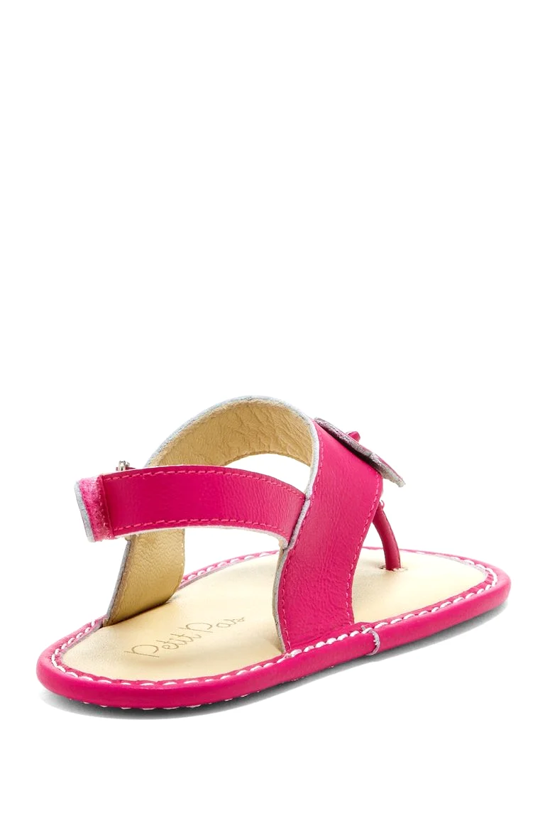 Hot Pink Hibiscus Applique Sandals