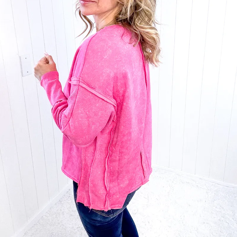 Hot Pink Terri Long Sleeve Sweatshirt