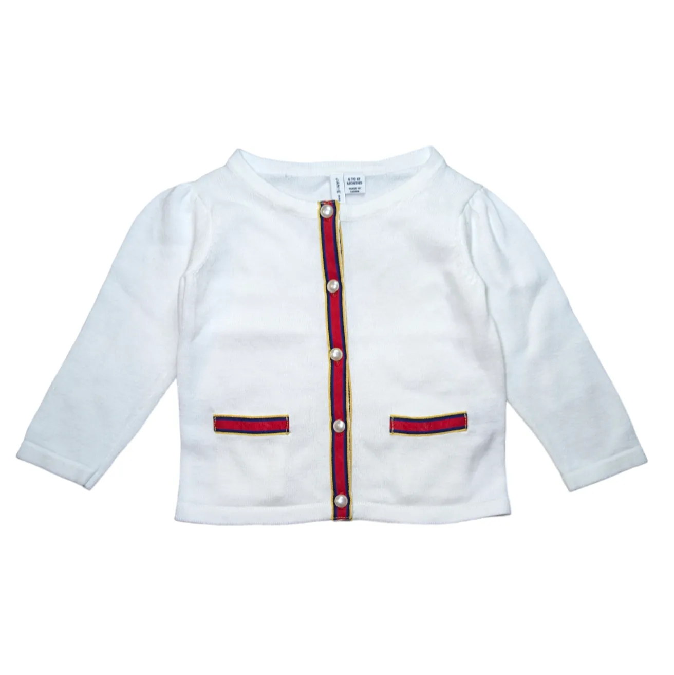 Janie and Jack Stripe Trim Cardigan