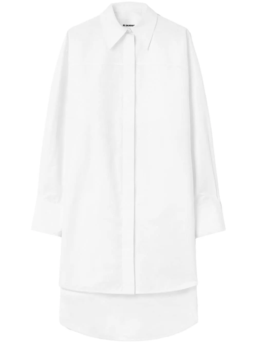 JIL SANDER Elegant White Cotton Shirt Dress