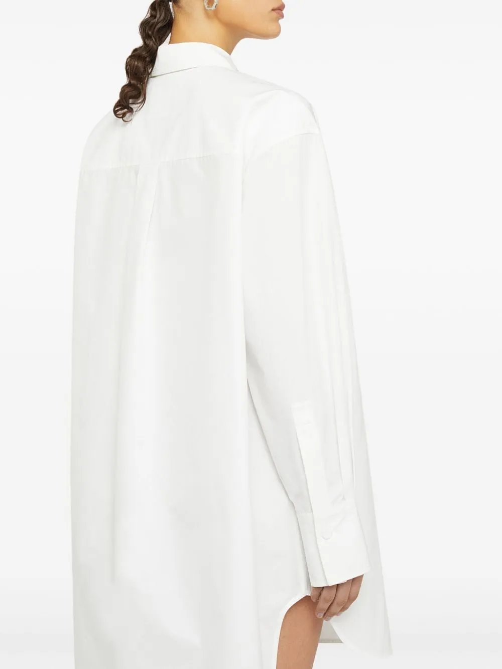 JIL SANDER Elegant White Cotton Shirt Dress