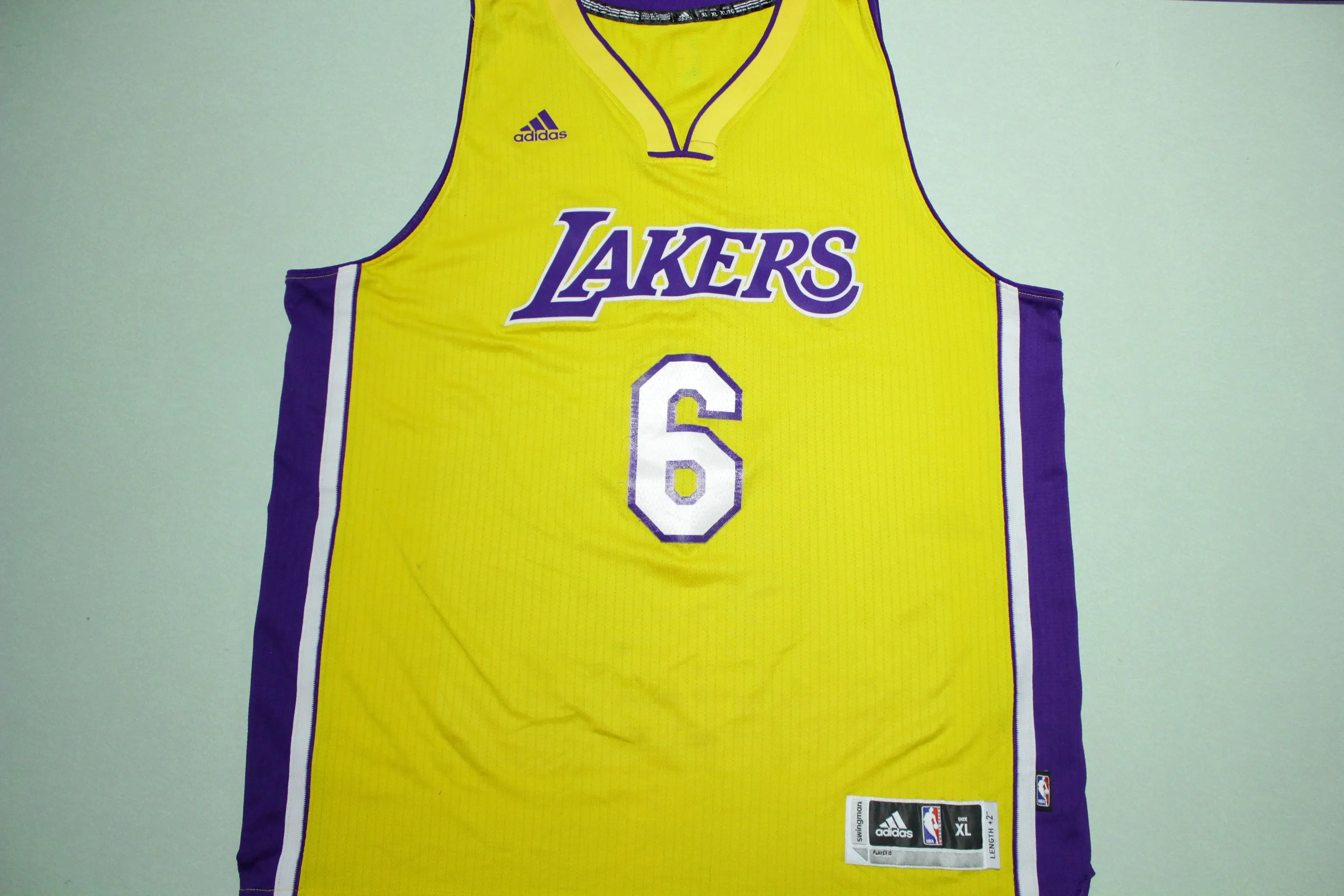 Jordan Clarkson #6 Los Angeles LA Lakers Adidas XL +2 Length Basketball Jerey