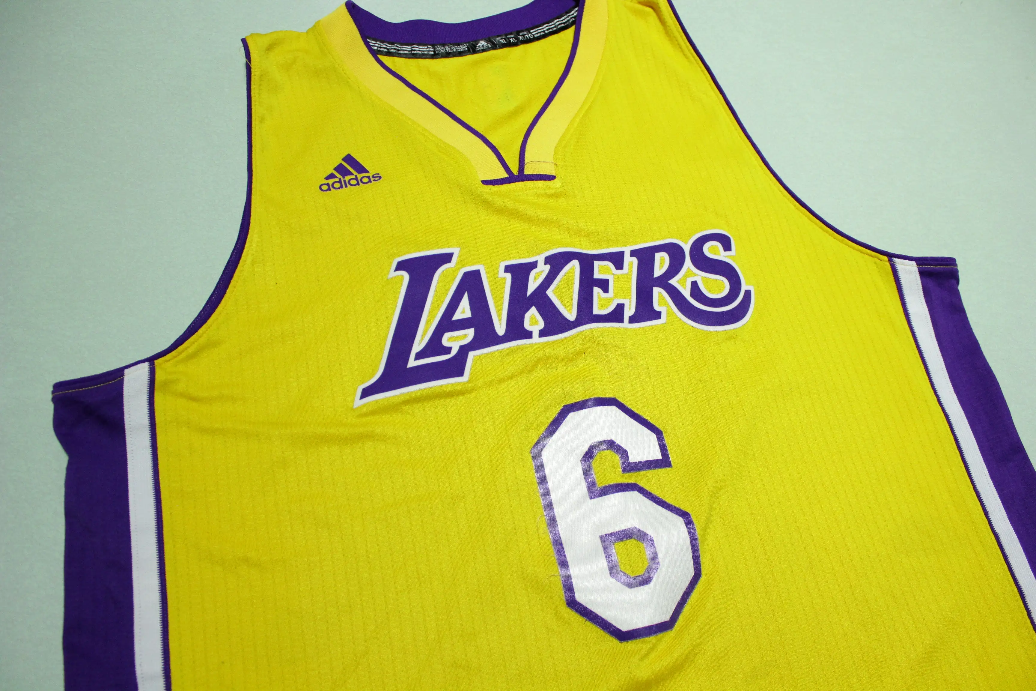 Jordan Clarkson #6 Los Angeles LA Lakers Adidas XL +2 Length Basketball Jerey