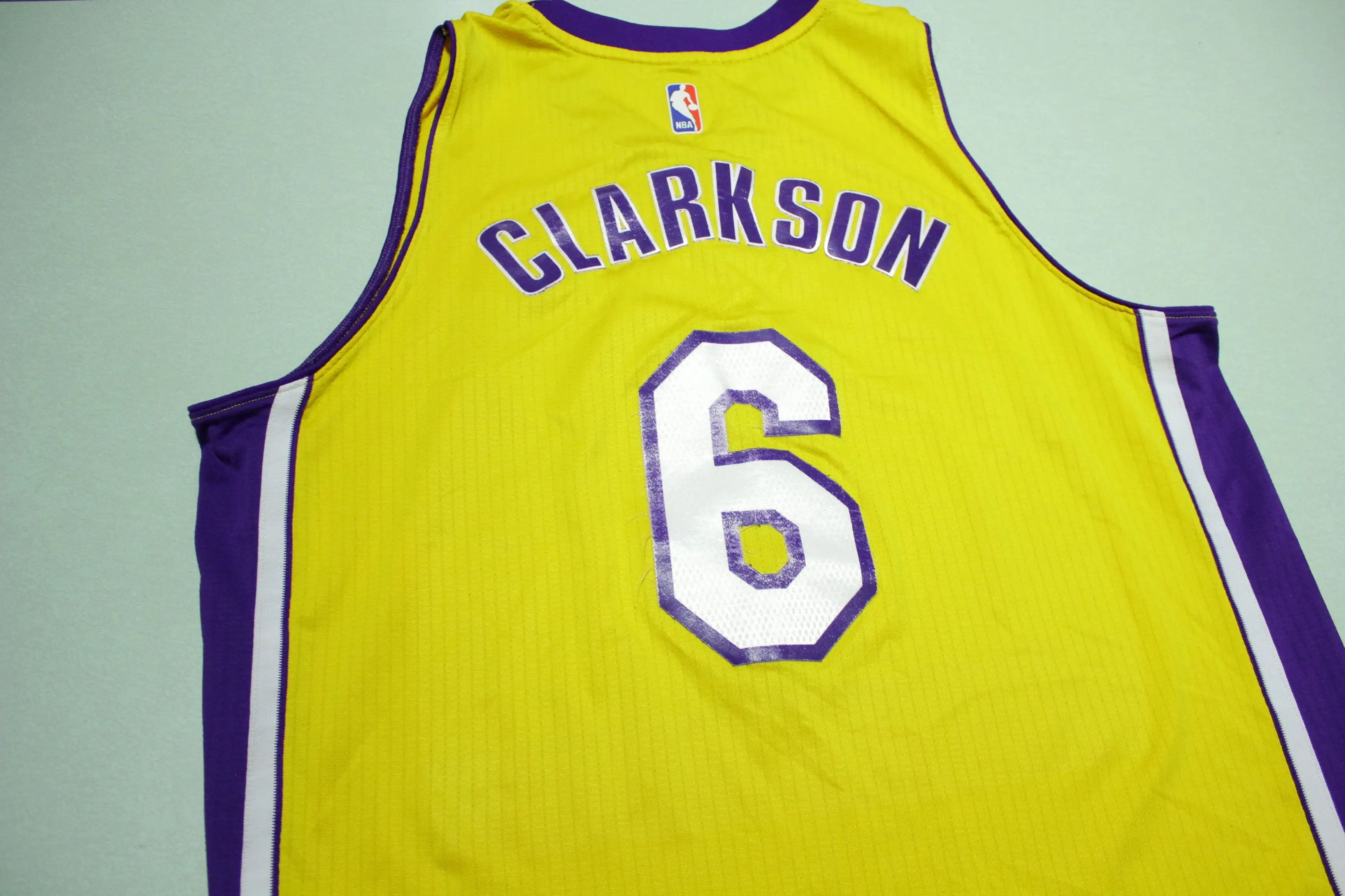 Jordan Clarkson #6 Los Angeles LA Lakers Adidas XL +2 Length Basketball Jerey