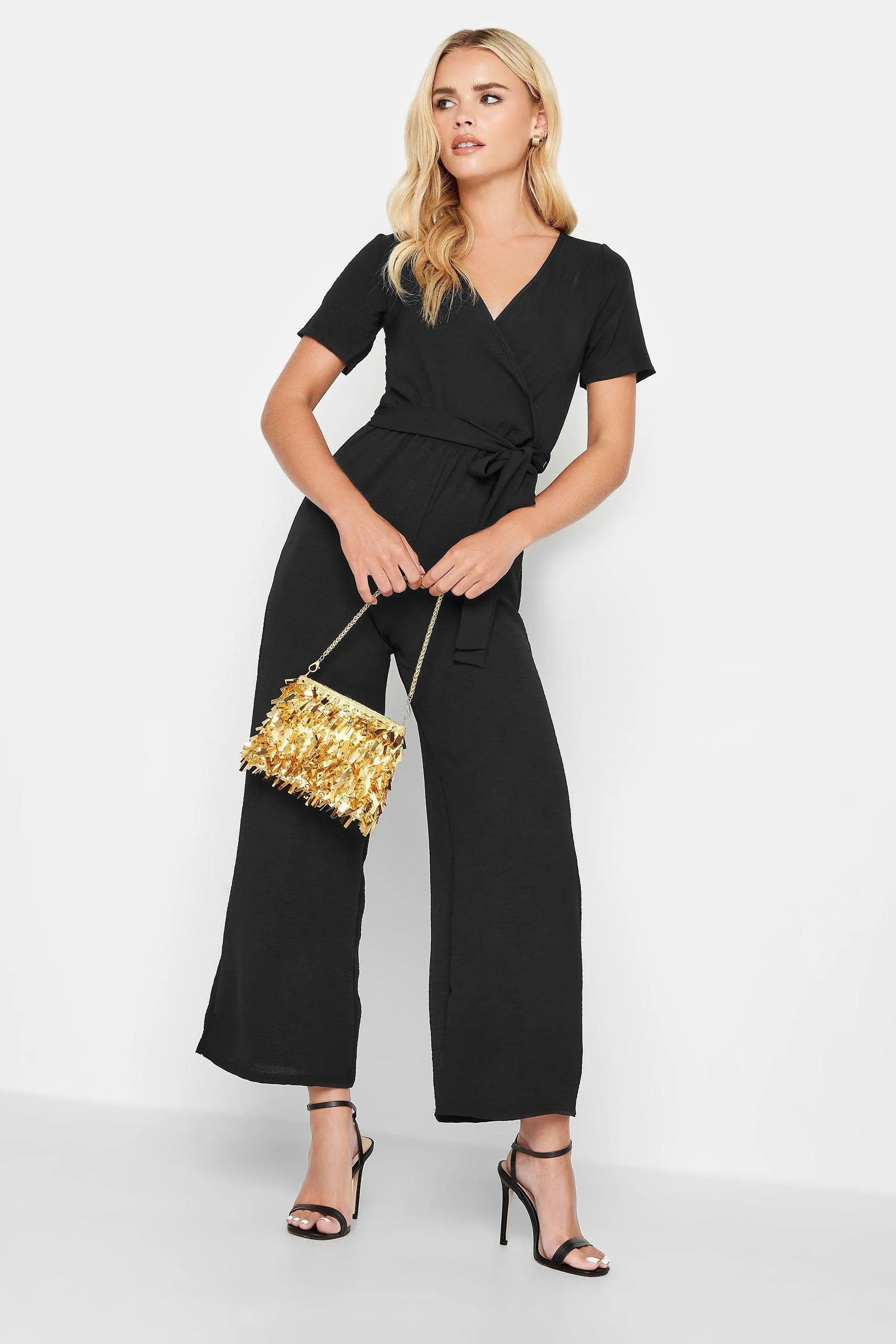 Jumpsuits | Petite V-Neck Wrap Jumpsuit | PixieGirl