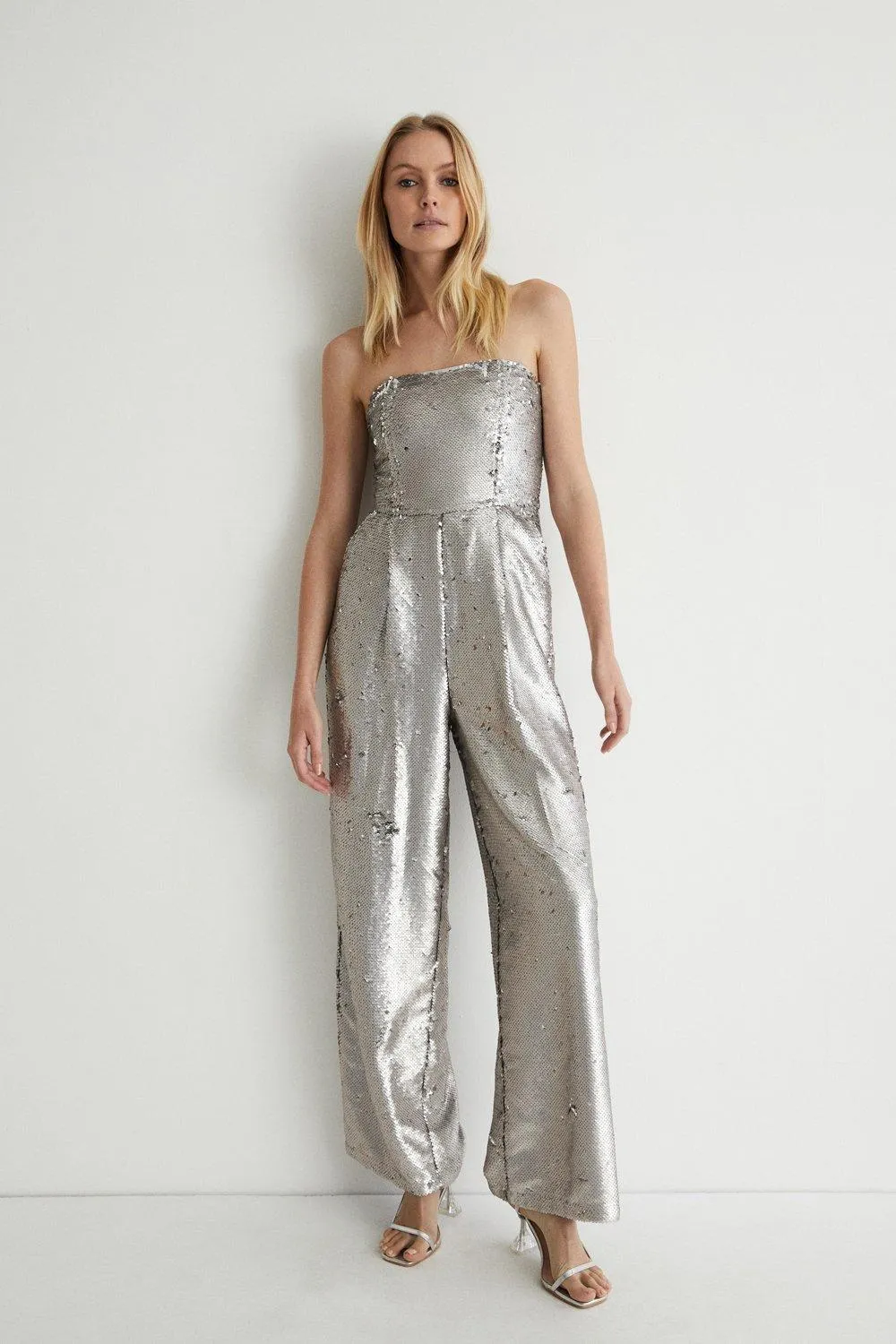 Jumpsuits | Sequin Bandeau Jumpsuit | Warehouse