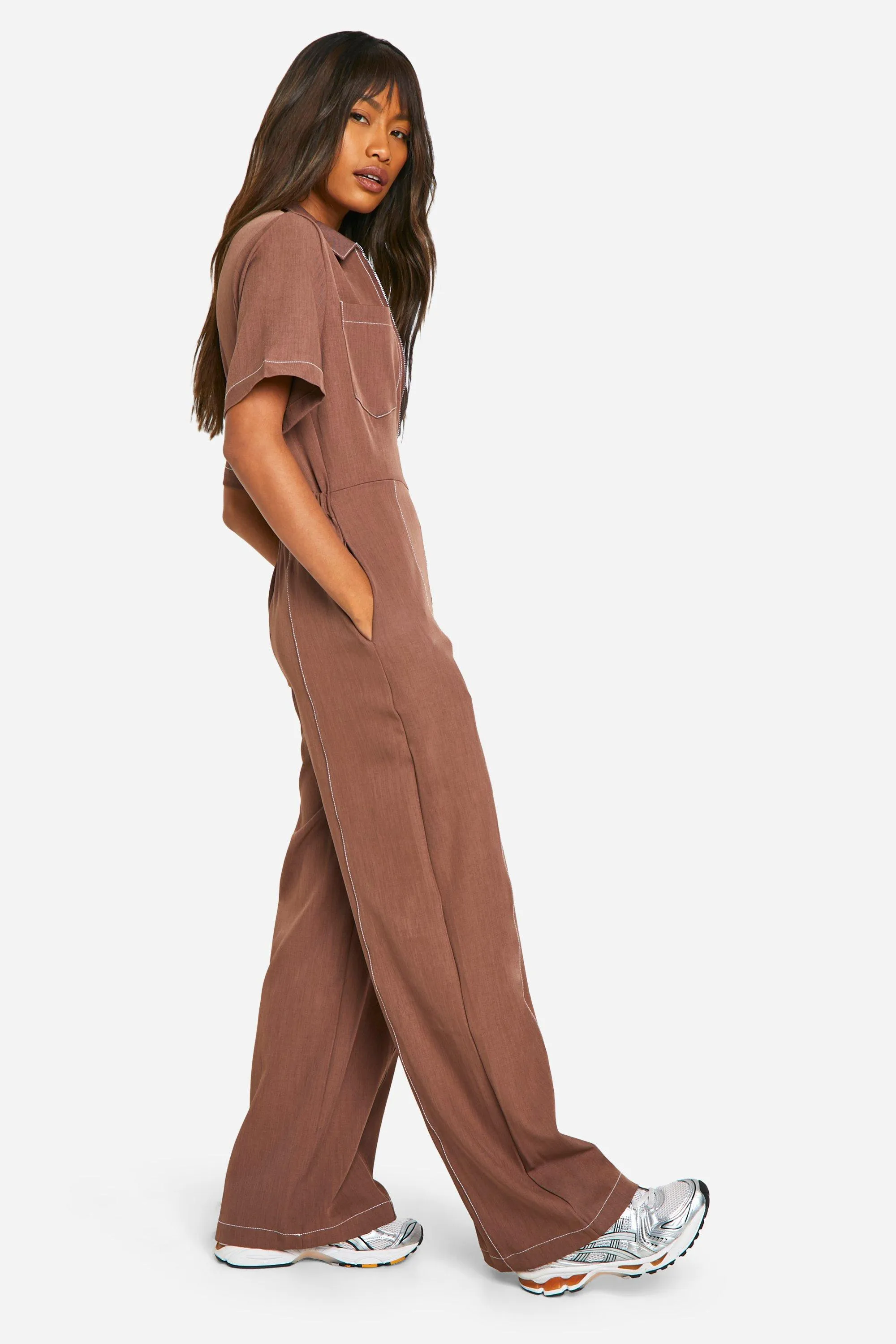 Jumpsuits | Zip Utility Jumpsuit | boohoo